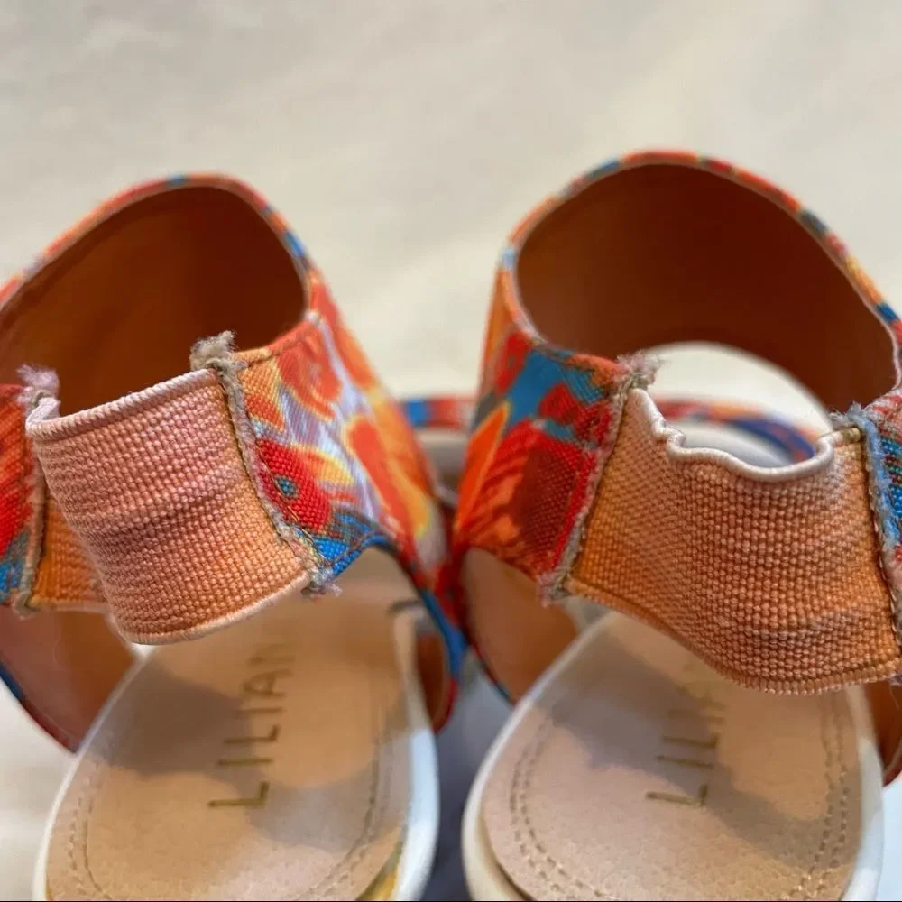 💥Host Pick!💥 Liliana Tribal Open Toe Slingback Lug Sole Wedge Sandals